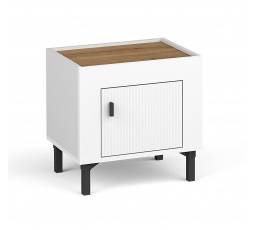MOSSA éjjeliszekrény Mo11, Whisky Tölgy/Fehér Matt