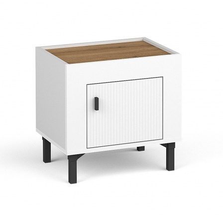 MOSSA éjjeliszekrény Mo11, Whisky Tölgy/Fehér Matt