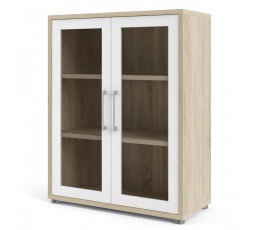 Vitrína OFFICE 80400/126, Dub sonoma/Bílá