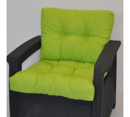 Polstr na křeslo z umělého ratanu - látka světle zelený melír