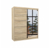 Tolóajtós és tükörrel ellátott CARO 180 Sonoma+Sonoma ruhásszekrény