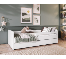 Duuli bed, with a mattress Biały 200x80