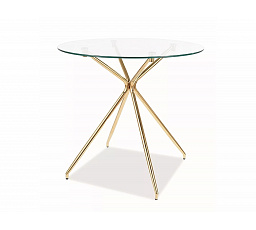 Étkezőasztal AZALIA, átlátszó/arany