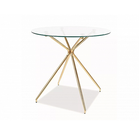 Étkezőasztal AZALIA, átlátszó/arany