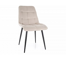 Étkezőszék CHIC VELVET, Világos Bézs Bluvel 30/Fekete