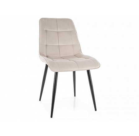 Étkezőszék CHIC VELVET, Világos Bézs Bluvel 30/Fekete