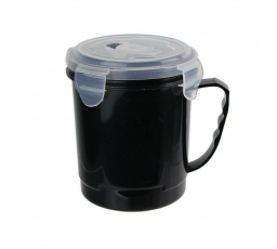 630 ml-es fekete leveses bögre