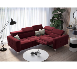 NAROŻNIK TOSCANIA RELAX Z FUNKCJĄ SPANIA 185X250 - Odcienie czerwieni , prawa