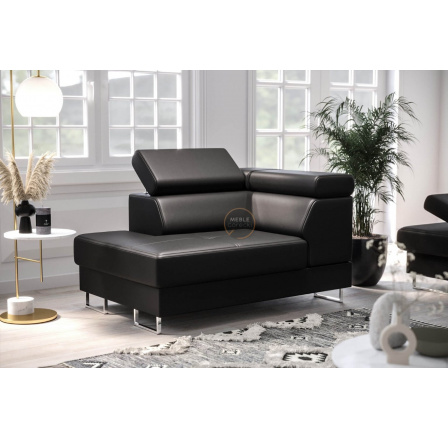 FOTEL DOSTAWKA GALAXY SKÓRA NATURALNA - Strona lewa , Skóra czarna