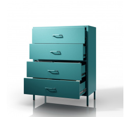 Fém szekrényke tengerészeti / türkiz Modern CARLA, 800 x 1015 x 400 mm