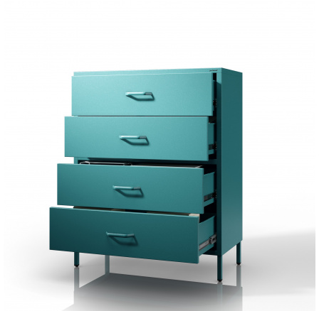 Fém szekrényke tengerészeti / türkiz Modern CARLA, 800 x 1015 x 400 mm