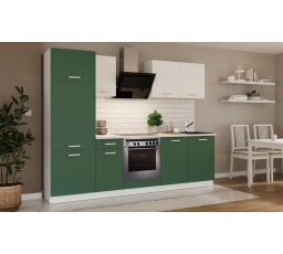 Kuchňská linka Todor 260 zelená/bílá + PD 200 bílá
