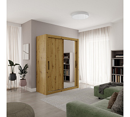 Tolóajtós szekrény MODI-M 160 Artisan+Fekete