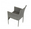 Zahradní židle, kov, polyratan, šedá, AZC-S2118 GREY