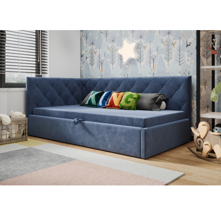 ŁÓŻKO ELZA - Odcienie niebieskiego- T73 , Strona lewa