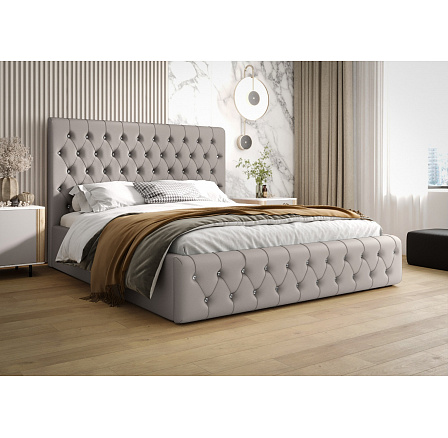 ŁÓŻKO VALENTINO PIK SKÓRA NATURALNA Z POJEMNIKIEM - 140x200 , Drewniany ŁÓŻKO VALENTINO PIK SKÓRA NATURALNA Z POJEMNIKIEM - 140x200 , Drewniany