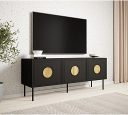 PALAZZO 150 TV-szekrény, fekete / craft tölgy