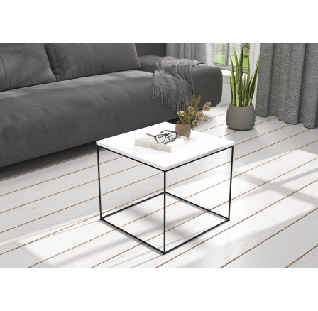 ELENA dohányzóasztal 50x50 Fekete+Fehér