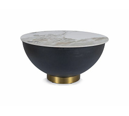 CYPRUS A konferencia asztal, Fehér márvány hatás/Fekete matt/Arany