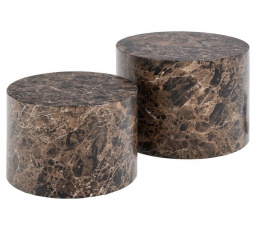 2 darabos Dice kerek barna márvány asztalkészlet
