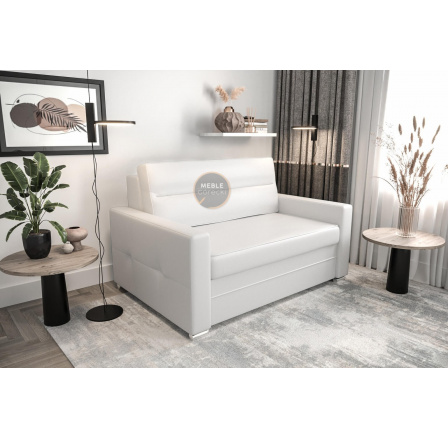 SOFA Z FUNCJĄ SPANIA ARTE I 140CM - SKÓRA NATURALNA - Skóra biała