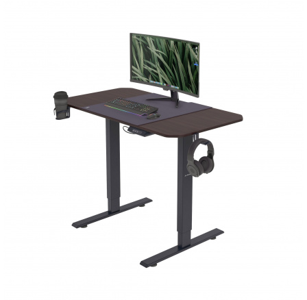Elektromosan állítható asztal dió/fekete EGON, 1100 x 720 x 600 mm