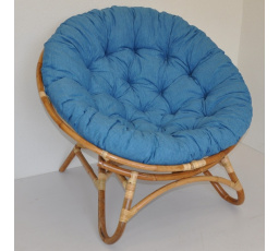 Dewata rattan fotel türkiz melírozott párnával