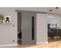 Falra tolható ajtó GELA 106 Szürke+Fekete Lacobel