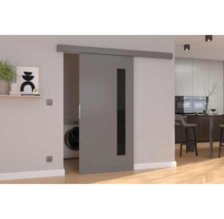 Falra tolható ajtó GELA 106 Szürke+Fekete Lacobel