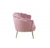 Sofa SF1-FXJG bársonyos rózsaszín, arany lábakkal
