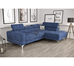NAROŻNIK TOSCANIA MINI Z FUNKCJĄ SPANIA 170x250 CM - Odcienie niebieskiego , prawa