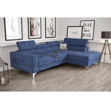 NAROŻNIK TOSCANIA MINI Z FUNKCJĄ SPANIA 170x250 CM - Odcienie niebieskiego , prawa NAROŻNIK TOSCANIA MINI Z FUNKCJĄ SPANIA 170x250 CM - Odcienie niebieskiego , prawa