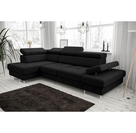 NAROŻNIK GALAXY MINI 170x280 - Odcienie czarnego , lewa