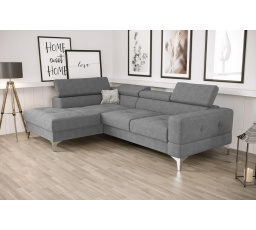 NAROŻNIK TOSCANIA MINI Z FUNKCJĄ SPANIA 170x250 CM - Odcienie szarości , lewa