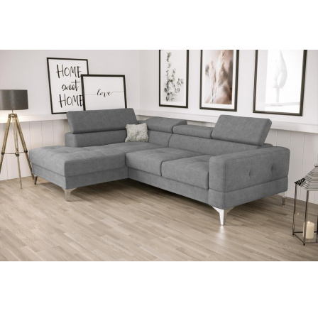 NAROŻNIK TOSCANIA MINI Z FUNKCJĄ SPANIA 170x250 CM - Odcienie szarości , lewa