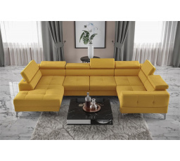 NAROŻNIK ROZKŁADANY TOSCANIA MAX I 170x350x185 CM - prawa , Odcienie żółtego