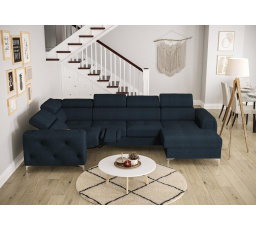 NAROŻNIK ORION MAX III RELAX Z FUNKCJĄ SPANIA 165x320x190 CM - Odcienie granatu , lewa