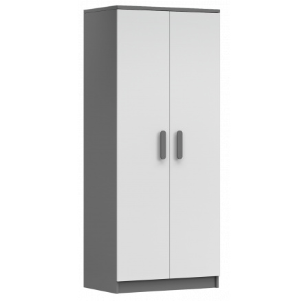 2D SMYK II ruhásszekrény - 06, Szürke/Fehér/Szürke