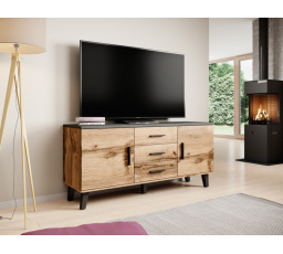 LOTTA 2D3S komód - 150, wotan tölgy/fekete