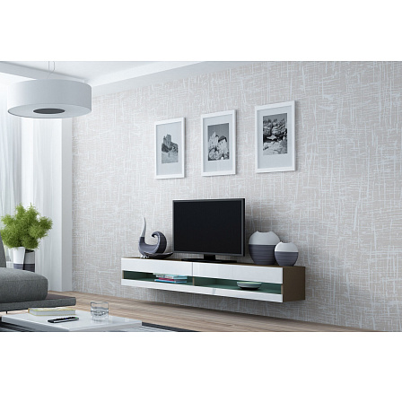 TV-szekrény VIGO NEW 180, latte / fehér fényes TV-szekrény VIGO NEW 180, latte / fehér fényes