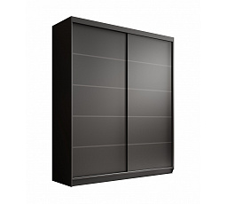 Hannah 180 tolóajtós ruhásszekrény Fekete+Fekete