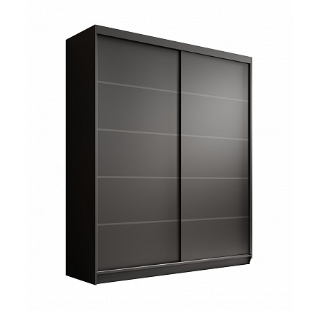 Hannah 180 tolóajtós ruhásszekrény Fekete+Fekete