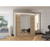 Tolóajtós szekrény tükörrel és LED világítással BALANCE 180 Sonoma+Sonoma