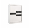 Tolóajtós szekrény lacobellel BATIA 150 Fehér+Fekete Lacobel