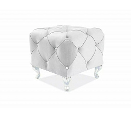 HESTIA K VELVET puff, Világosszürke Bluvel 03/Ezüst