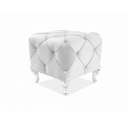 HESTIA K VELVET puff, Világosszürke Bluvel 03/Ezüst