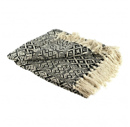 Ágytakaró Etnikai 120x150cm fekete-fehér