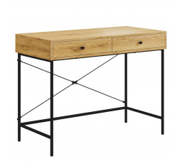 Íróasztal természetes tölgy/fekete keret B11-FX