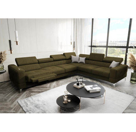 NAROŻNIK ROZKŁADANY TOSCANIA MAX RELAX 320×250 - prawa , Odcienie oliwkowego