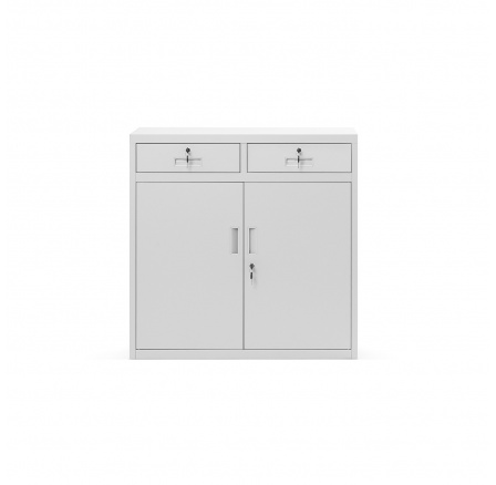 Fém szekrény fiókokkal LENA, 900 x 900 x 400 mm, szürke